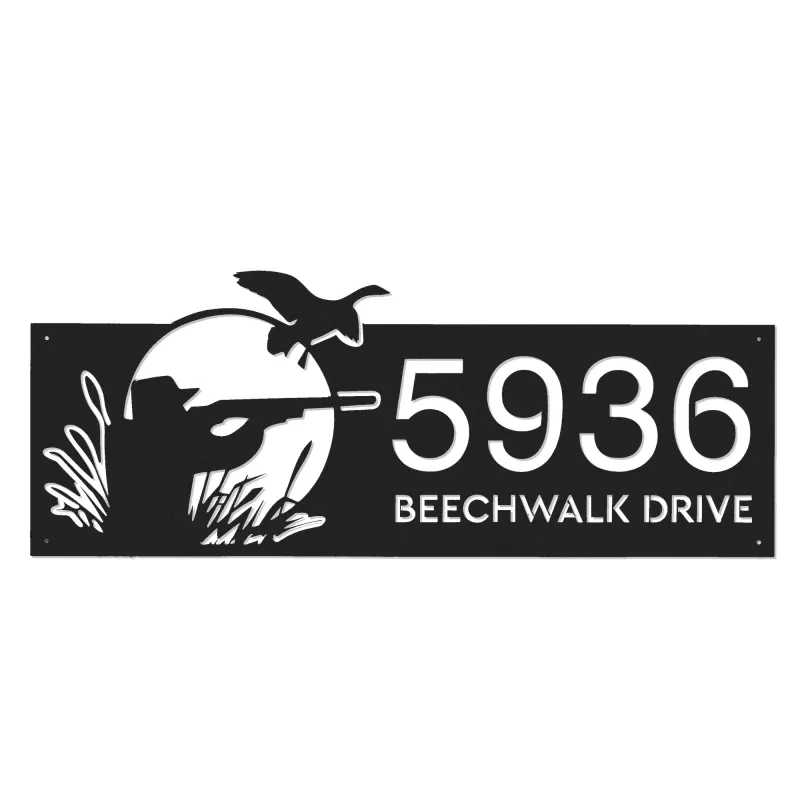 Custom Metal Duck hunting Metal Address Sign, House number, Outdoor Number Signage, Yard Sign Address Plate