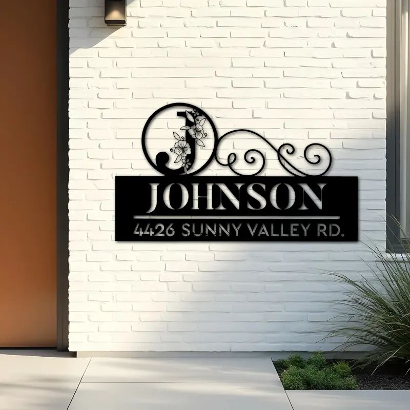 Custom Metal Monogram Letters family name Metal Address Sign House number Hanging Address Plaque Yard Sign Outdoor decor S21