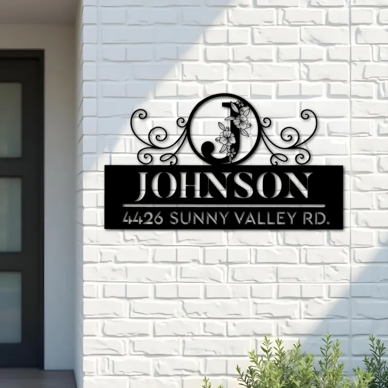 Custom Metal Monogram Letters family name Metal Address Sign House number Hanging Address Plaque Yard Sign Outdoor decor S46