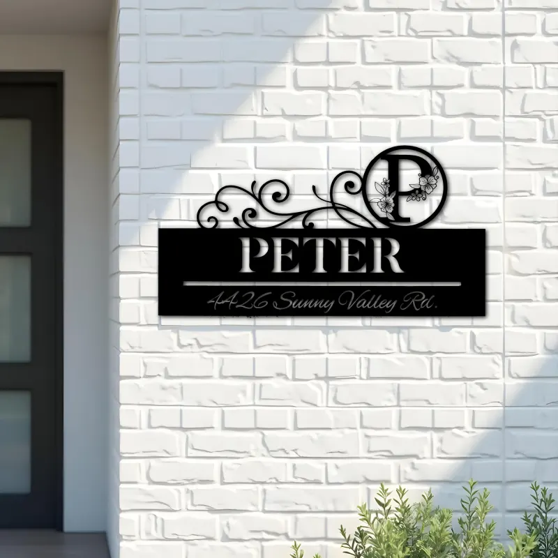 Custom Metal Monogram Letters family name Metal Address Sign House number Hanging Address Plaque Yard Sign Outdoor decor S11