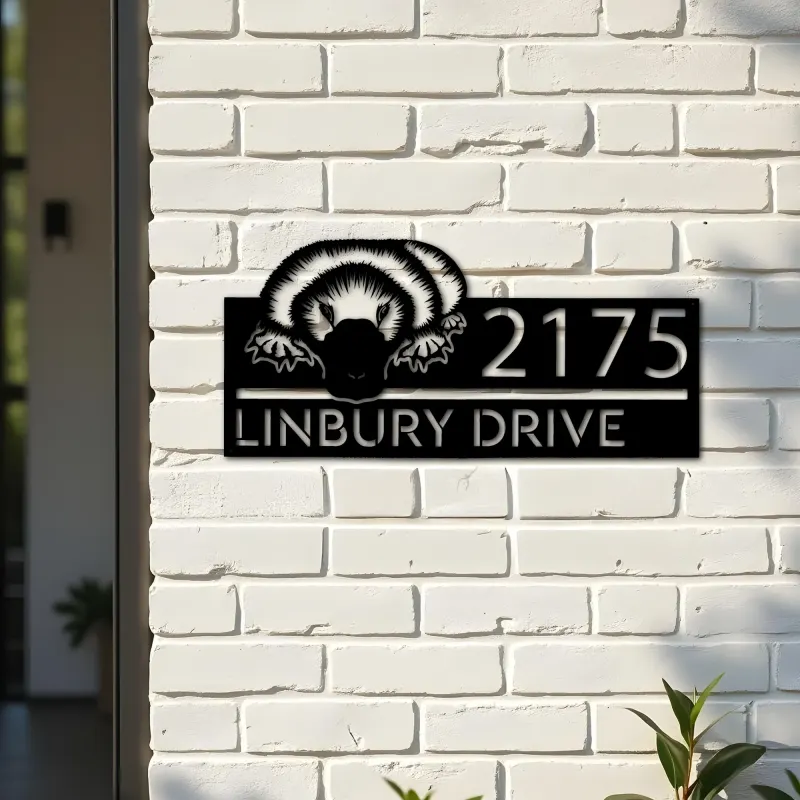Custom Metal platypus Metal Address Sign, House number, Outdoor Number Signage, Yard Sign Address Plate