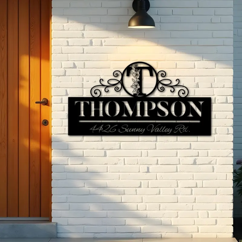 Custom Metal Monogram Letters family name Metal Address Sign House number Hanging Address Plaque Yard Sign Outdoor decor S2