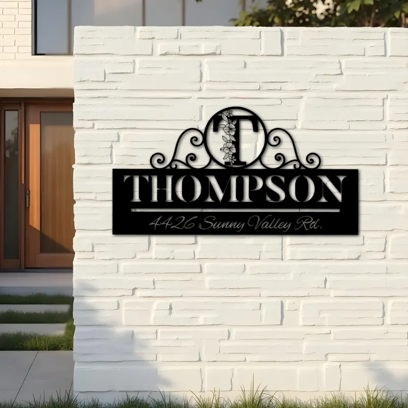 Custom Metal Monogram Letters family name Metal Address Sign House number Hanging Address Plaque Yard Sign Outdoor decor S1