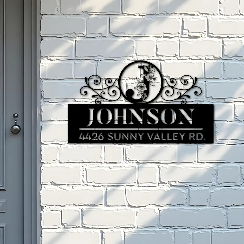 Custom Metal Monogram Letters family name Metal Address Sign House number Hanging Address Plaque Yard Sign Outdoor decor S37