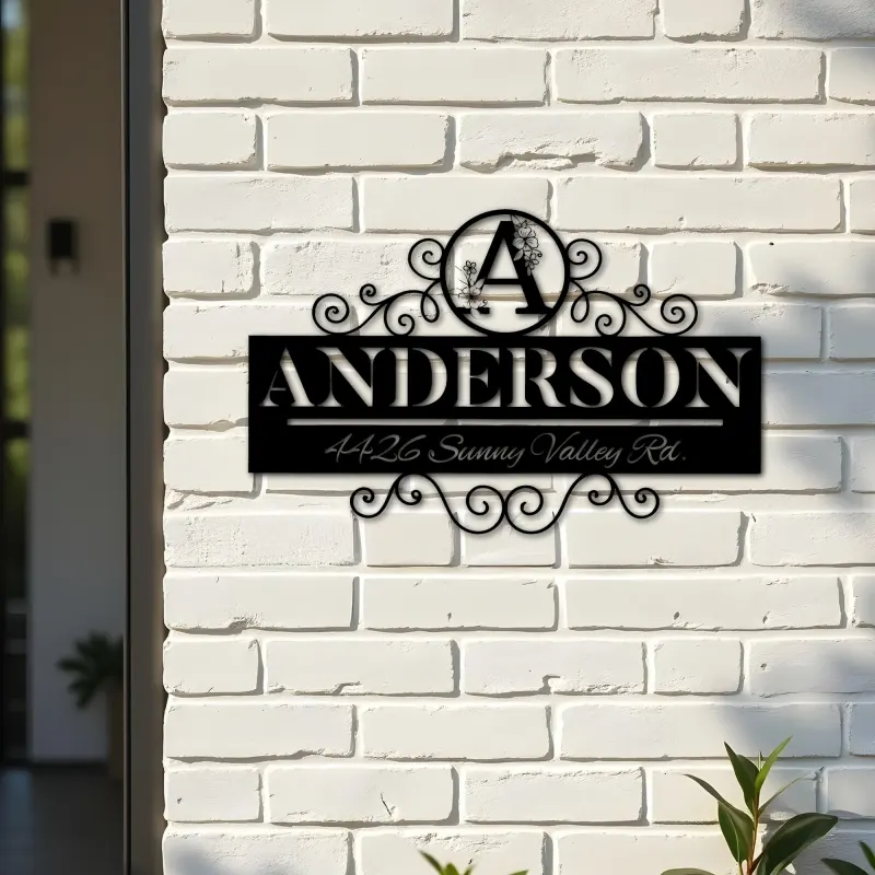 Custom Metal Monogram Letters family name Metal Address Sign House number Hanging Address Plaque Yard Sign Outdoor decor S3