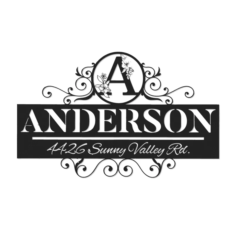 Custom Metal Monogram Letters family name Metal Address Sign House number Hanging Address Plaque Yard Sign Outdoor decor S6
