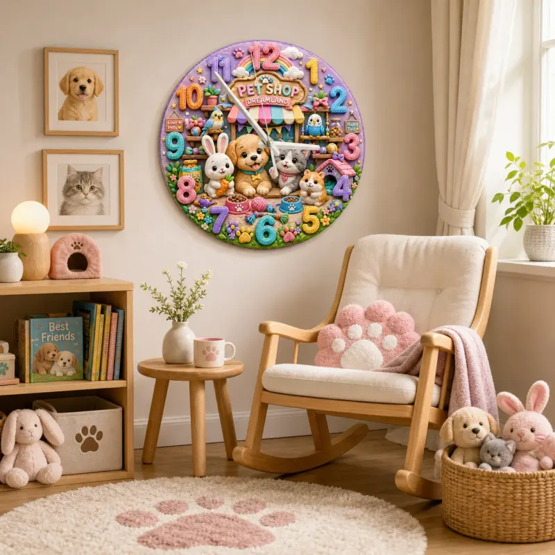 Pastel Rainbow Puppy Kitten Nursery Decor