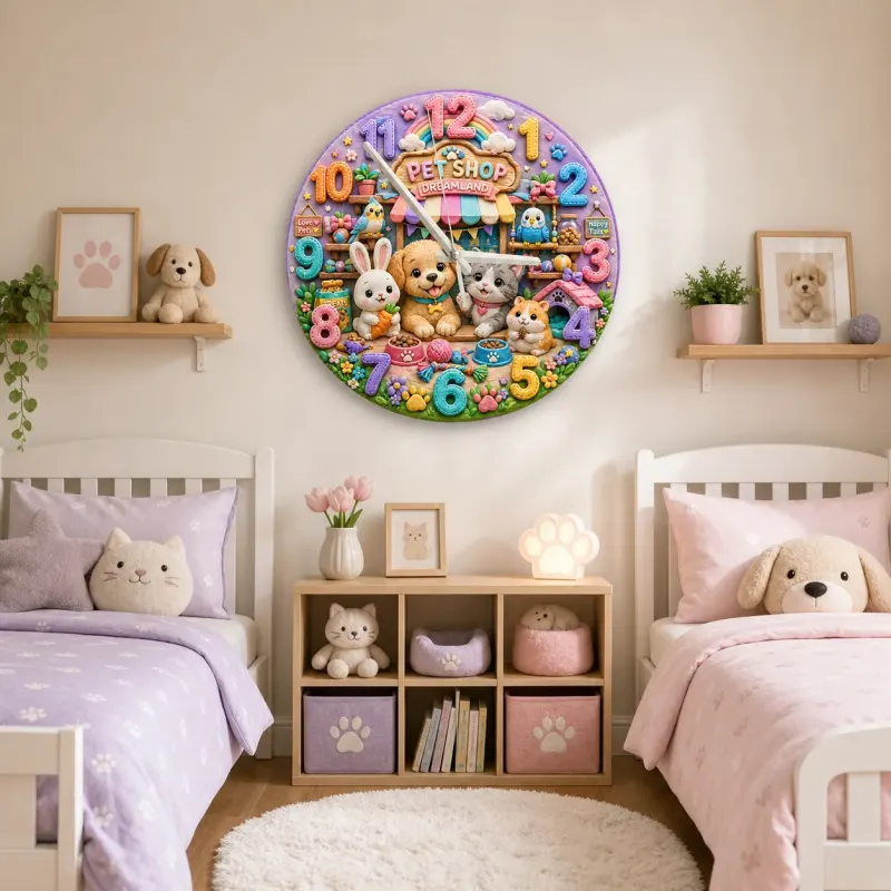 Pastel Rainbow Puppy Kitten Nursery Decor