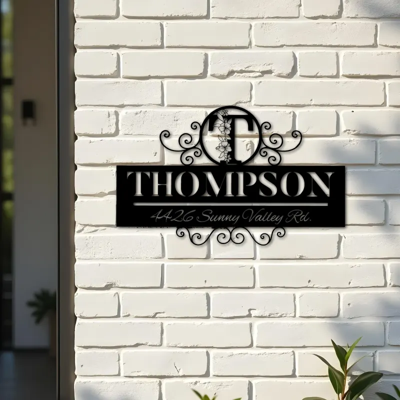 Custom Metal Monogram Letters family name Metal Address Sign House number Hanging Address Plaque Yard Sign Outdoor decor S8