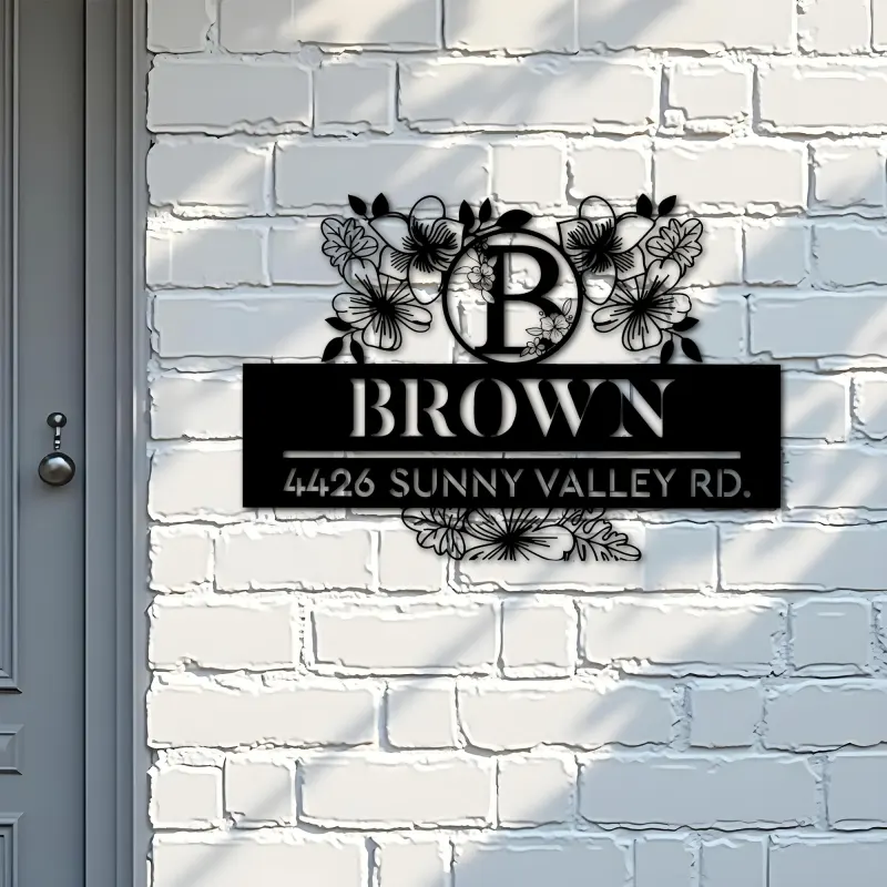 Custom Metal Monogram Letters family name Metal Address Sign House number Hanging Address Plaque Yard Sign Outdoor decor S25