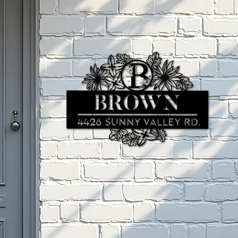 Custom Metal Monogram Letters family name Metal Address Sign House number Hanging Address Plaque Yard Sign Outdoor decor S24