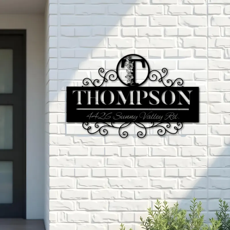 Custom Metal Monogram Letters family name Metal Address Sign House number Hanging Address Plaque Yard Sign Outdoor decor S10