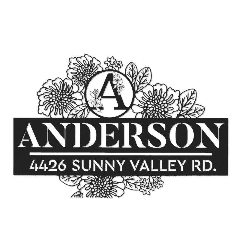 Custom Metal Monogram Letters family name Metal Address Sign House number Hanging Address Plaque Yard Sign Outdoor decor S23