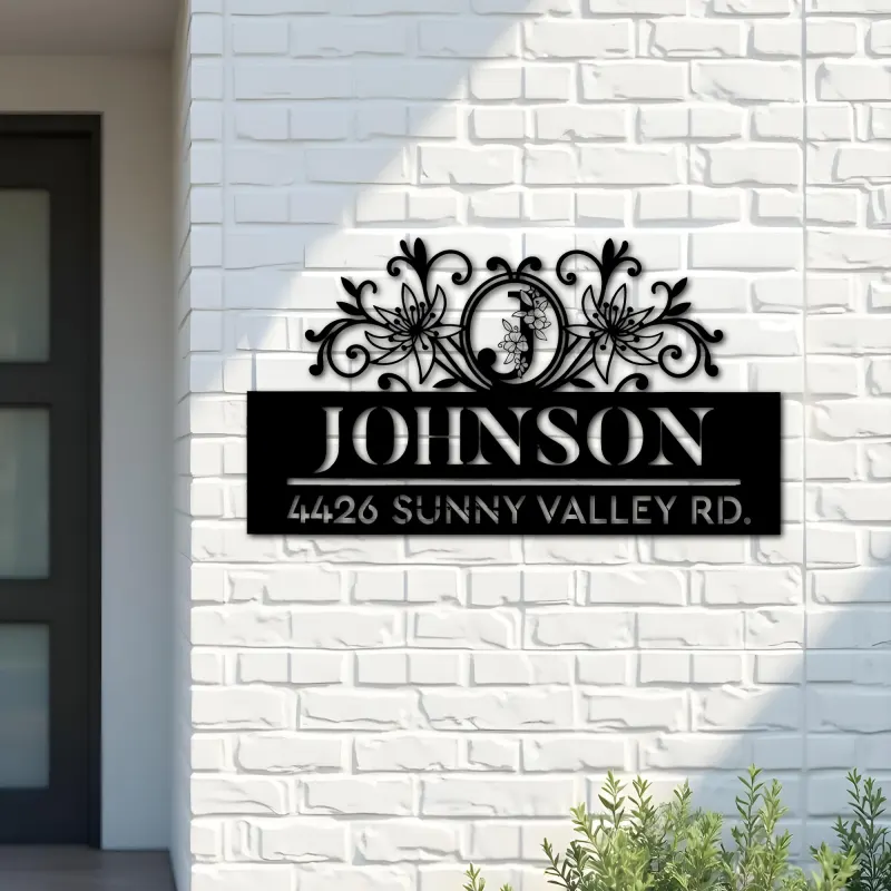 Custom Metal Monogram Letters family name Metal Address Sign House number Hanging Address Plaque Yard Sign Outdoor decor S26