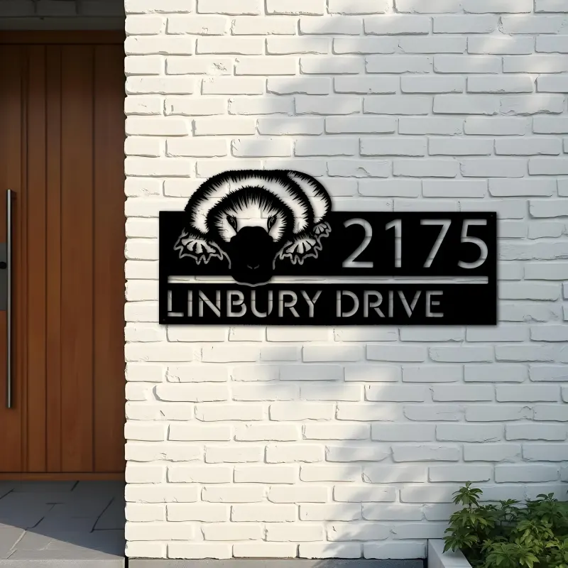 Custom Metal platypus Metal Address Sign, House number, Outdoor Number Signage, Yard Sign Address Plate