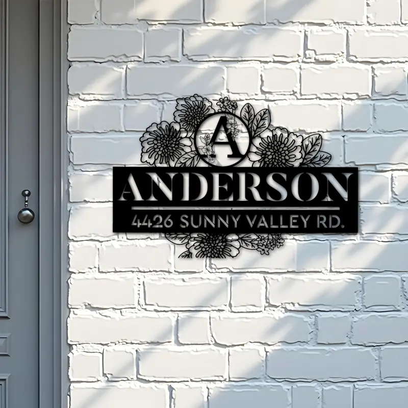Custom Metal Monogram Letters family name Metal Address Sign House number Hanging Address Plaque Yard Sign Outdoor decor S23