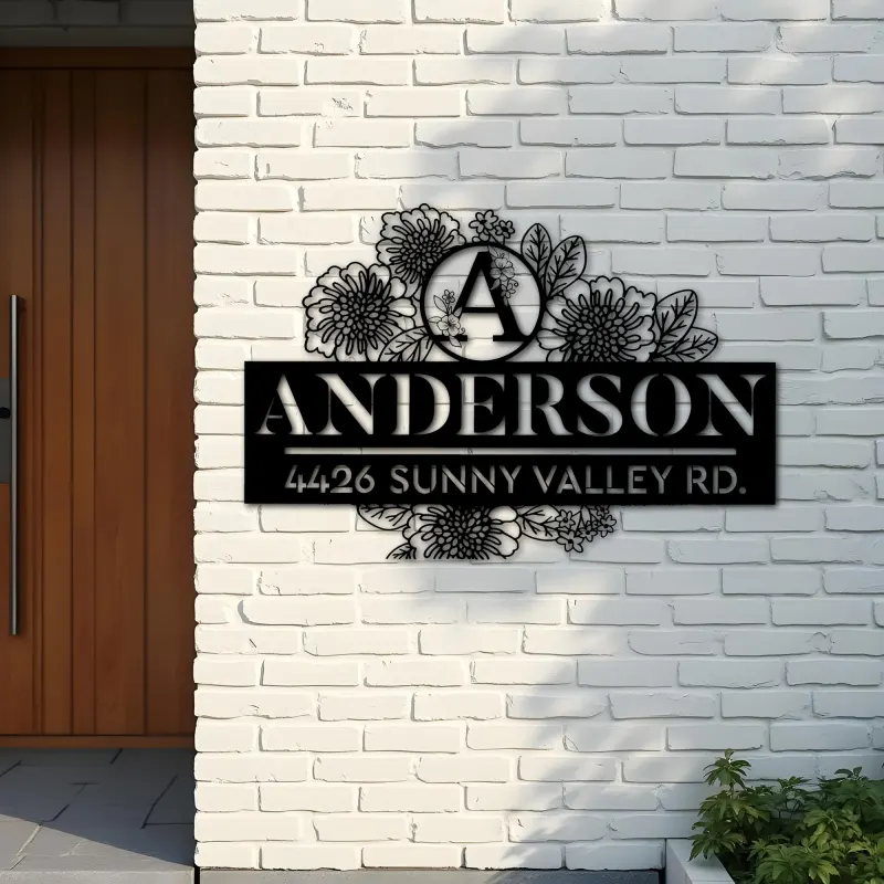 Custom Metal Monogram Letters family name Metal Address Sign House number Hanging Address Plaque Yard Sign Outdoor decor S23