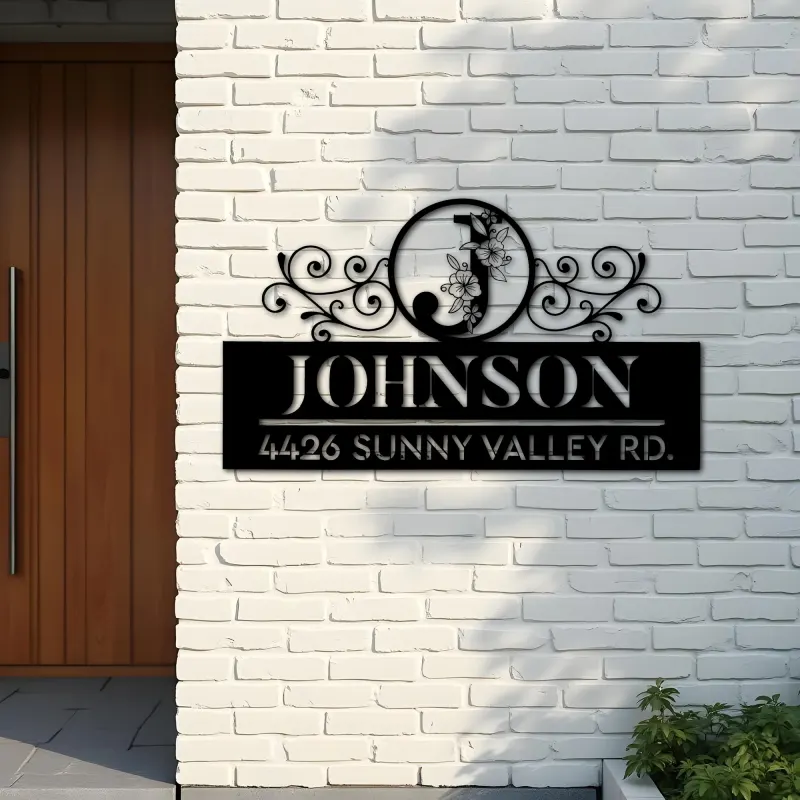 Custom Metal Monogram Letters family name Metal Address Sign House number Hanging Address Plaque Yard Sign Outdoor decor S37