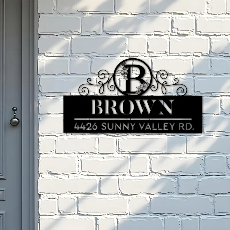 Custom Metal Monogram Letters family name Metal Address Sign House number Hanging Address Plaque Yard Sign Outdoor decor S44