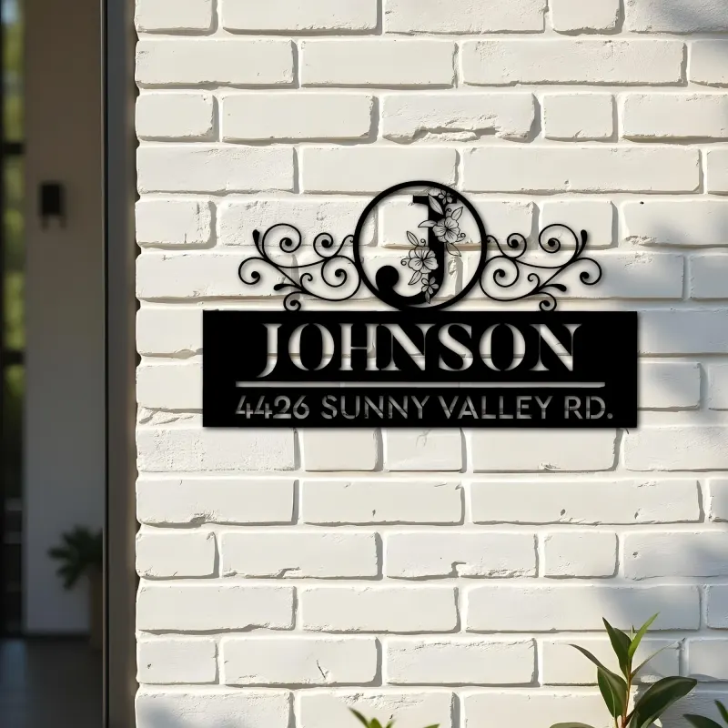 Custom Metal Monogram Letters family name Metal Address Sign House number Hanging Address Plaque Yard Sign Outdoor decor S37