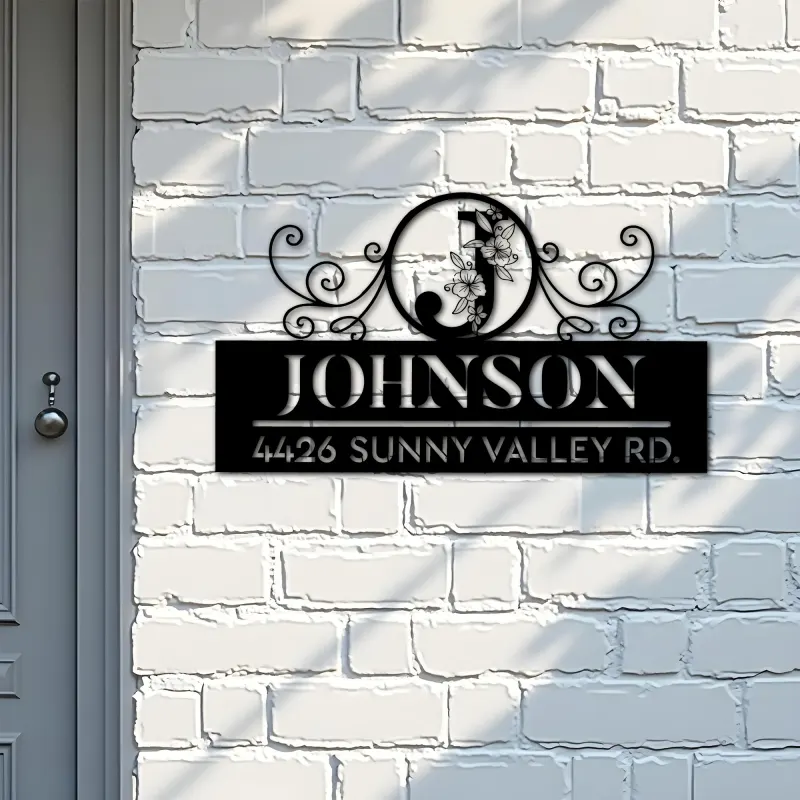 Custom Metal Monogram Letters family name Metal Address Sign House number Hanging Address Plaque Yard Sign Outdoor decor S46
