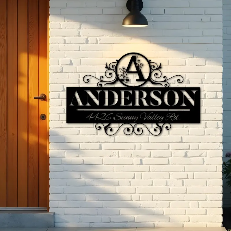 Custom Metal Monogram Letters family name Metal Address Sign House number Hanging Address Plaque Yard Sign Outdoor decor S6