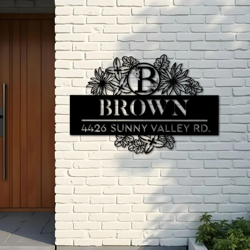 Custom Metal Monogram Letters family name Metal Address Sign House number Hanging Address Plaque Yard Sign Outdoor decor S24
