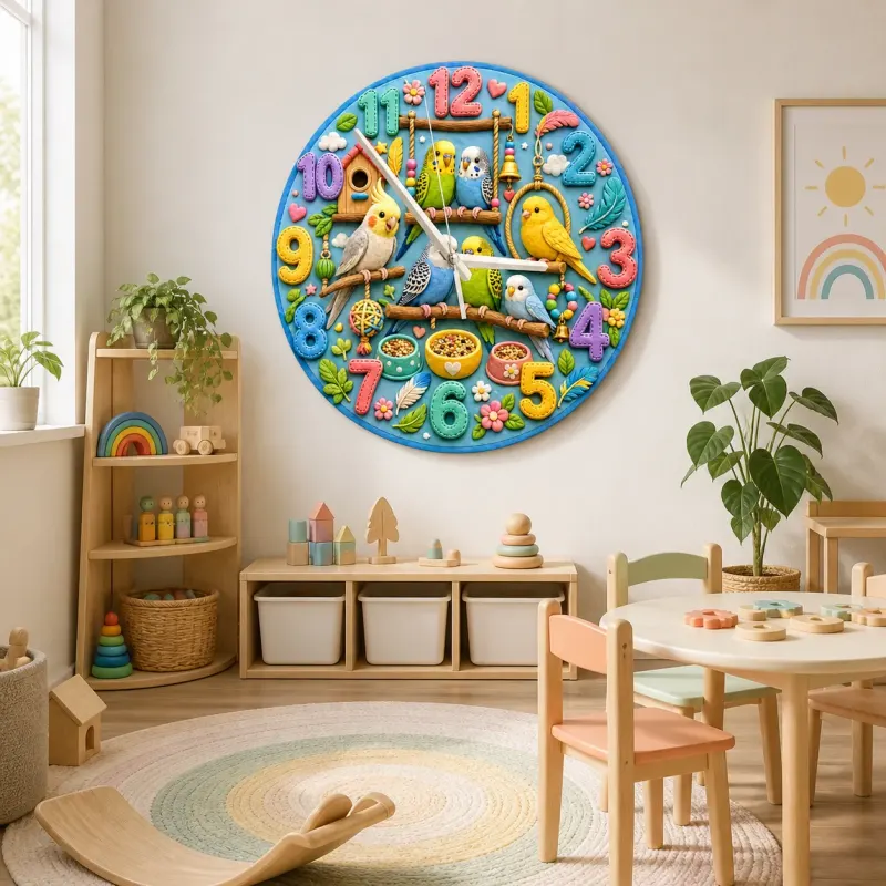 Colorful Birdhouse Nursery Room Decor
