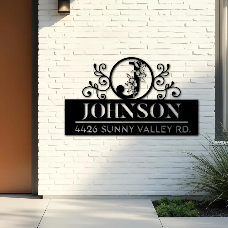 Custom Metal Monogram Letters family name Metal Address Sign House number Hanging Address Plaque Yard Sign Outdoor decor S36