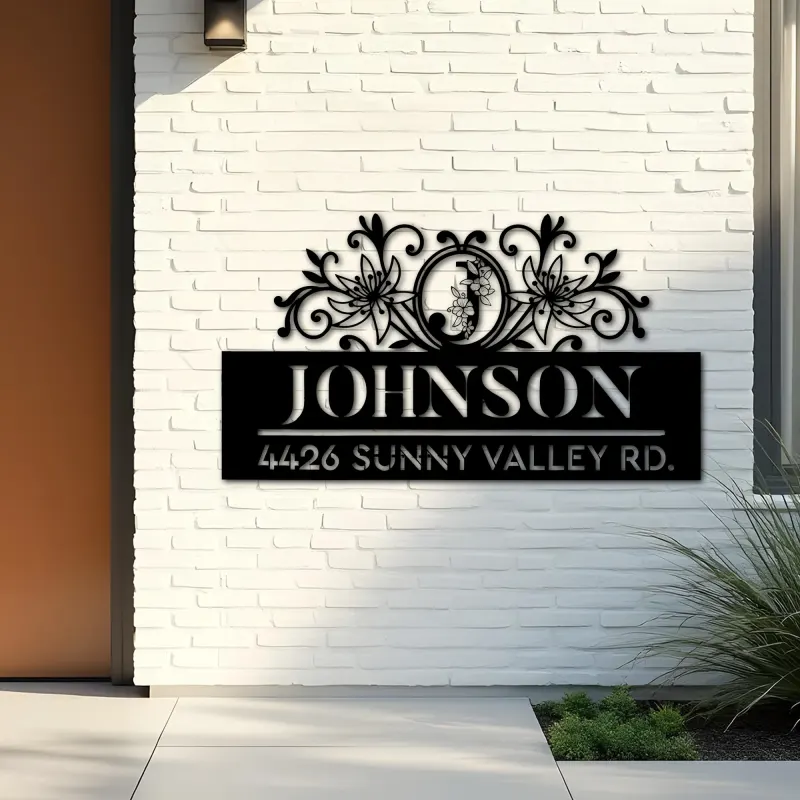 Custom Metal Monogram Letters family name Metal Address Sign House number Hanging Address Plaque Yard Sign Outdoor decor S26
