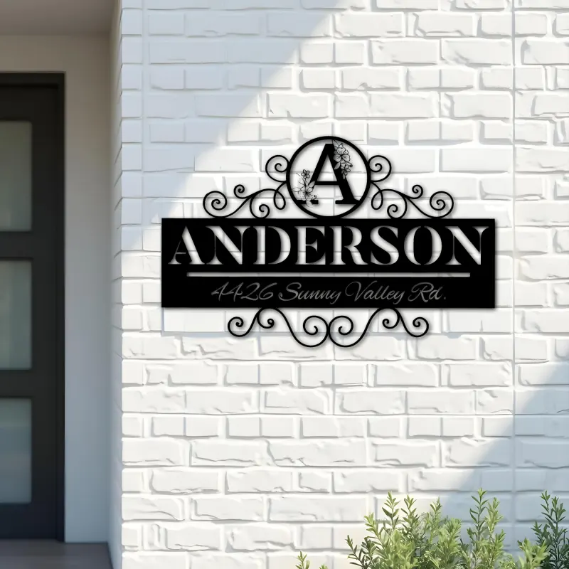 Custom Metal Monogram Letters family name Metal Address Sign House number Hanging Address Plaque Yard Sign Outdoor decor S3