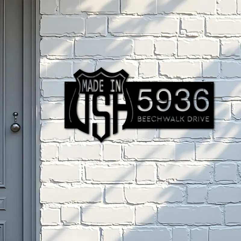 Custom Metal Made in USA Metal Address Sign, House number, Outdoor Number Signage, Yard Sign Address Plate