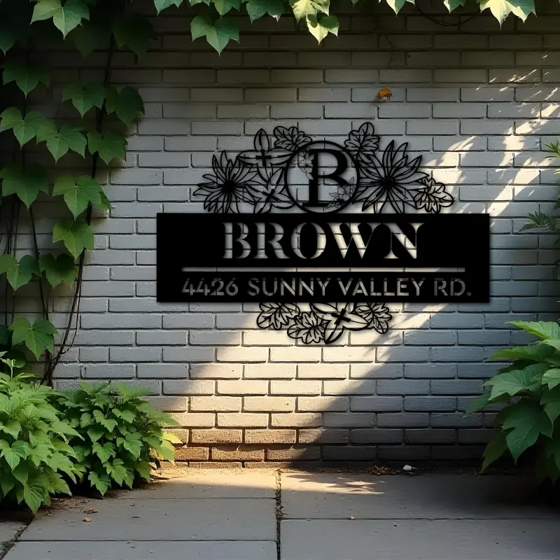 Custom Metal Monogram Letters family name Metal Address Sign House number Hanging Address Plaque Yard Sign Outdoor decor S24