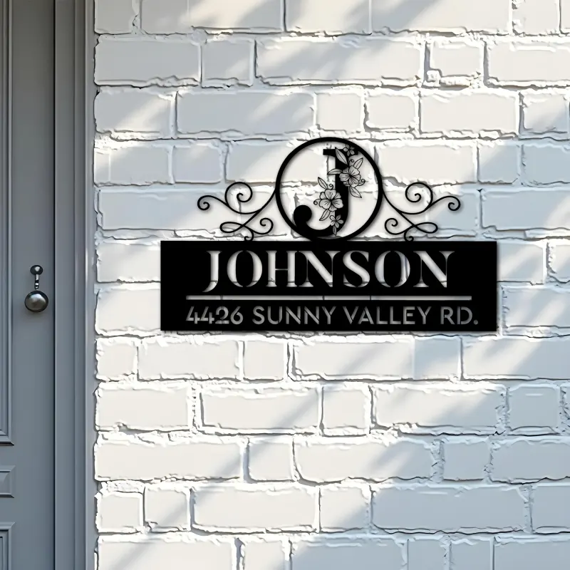 Custom Metal Monogram Letters family name Metal Address Sign House number Hanging Address Plaque Yard Sign Outdoor decor S40