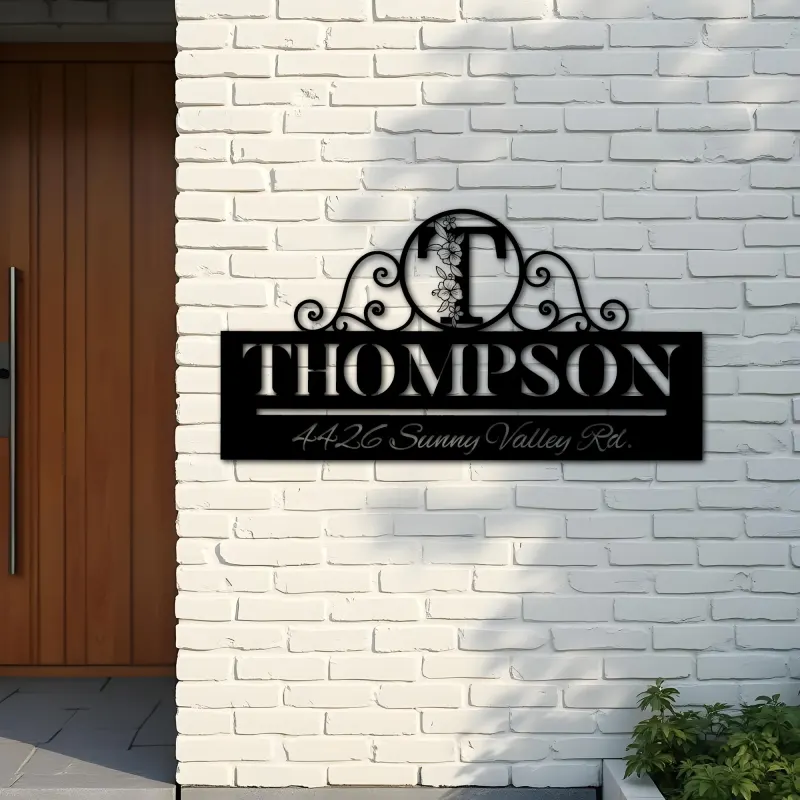 Custom Metal Monogram Letters family name Metal Address Sign House number Hanging Address Plaque Yard Sign Outdoor decor S1