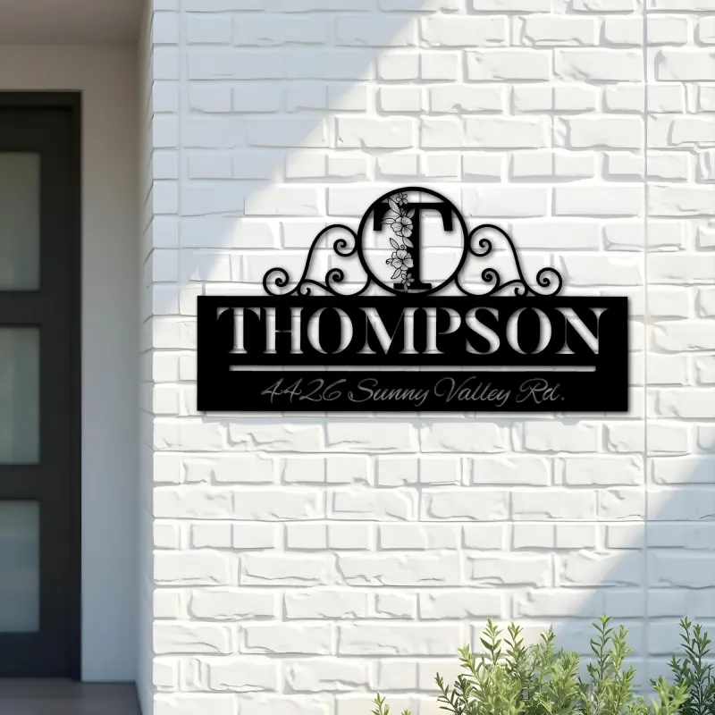Custom Metal Monogram Letters family name Metal Address Sign House number Hanging Address Plaque Yard Sign Outdoor decor S1