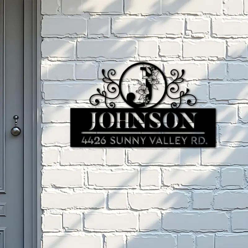Custom Metal Monogram Letters family name Metal Address Sign House number Hanging Address Plaque Yard Sign Outdoor decor S36