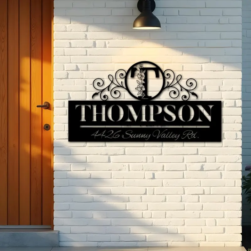 Custom Metal Monogram Letters family name Metal Address Sign House number Hanging Address Plaque Yard Sign Outdoor decor S9