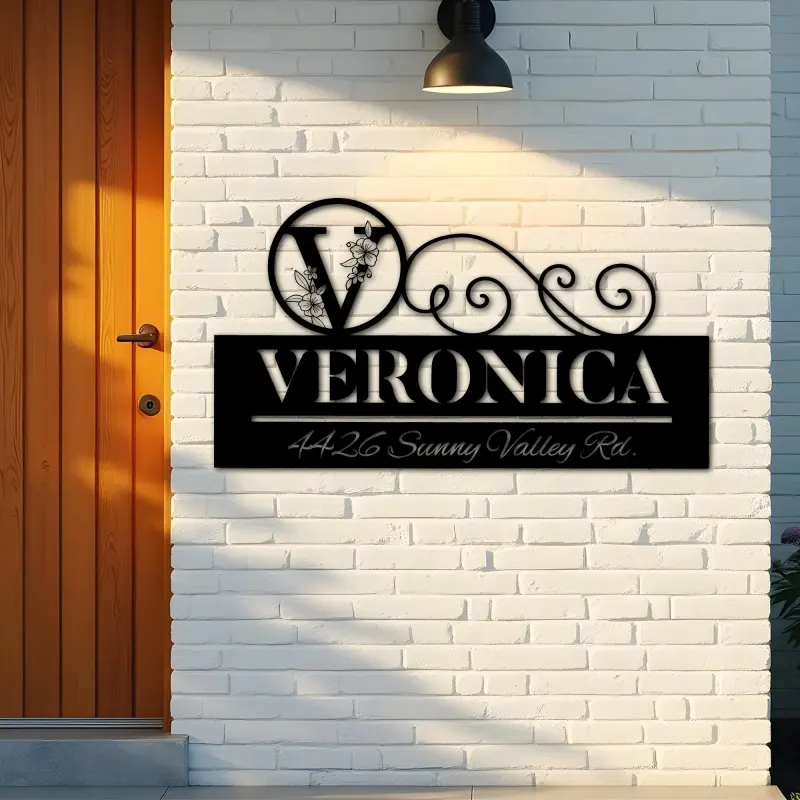 Custom Metal Monogram Letters family name Metal Address Sign House number Hanging Address Plaque Yard Sign Outdoor decor S16