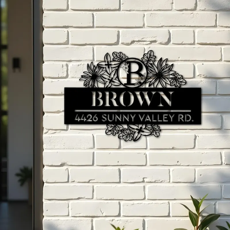 Custom Metal Monogram Letters family name Metal Address Sign House number Hanging Address Plaque Yard Sign Outdoor decor S24
