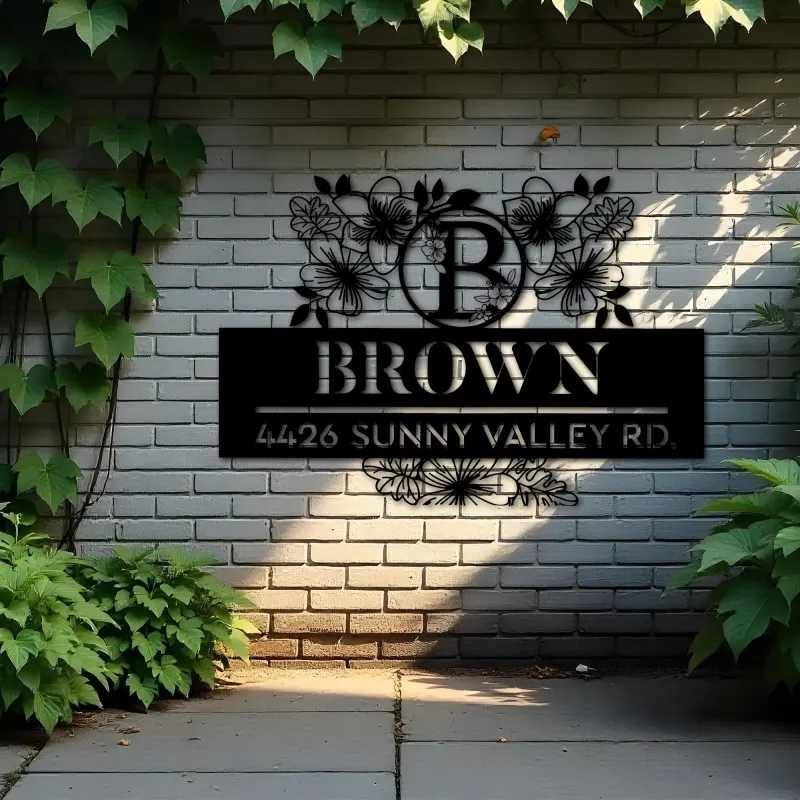 Custom Metal Monogram Letters family name Metal Address Sign House number Hanging Address Plaque Yard Sign Outdoor decor S25