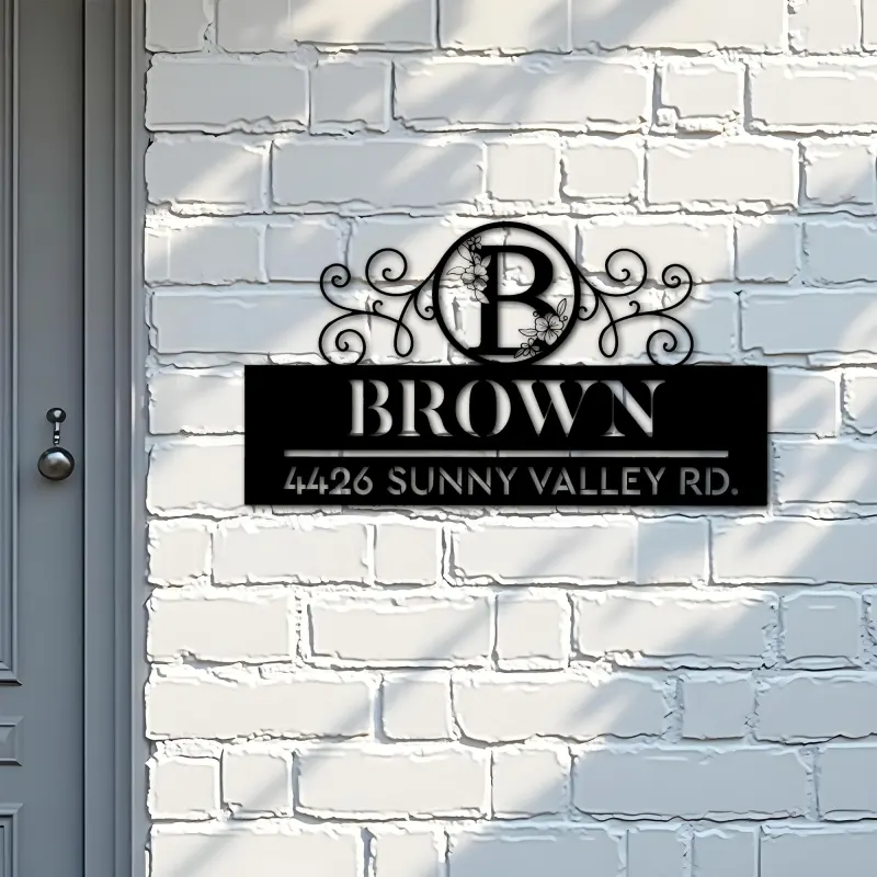 Custom Metal Monogram Letters family name Metal Address Sign House number Hanging Address Plaque Yard Sign Outdoor decor S35