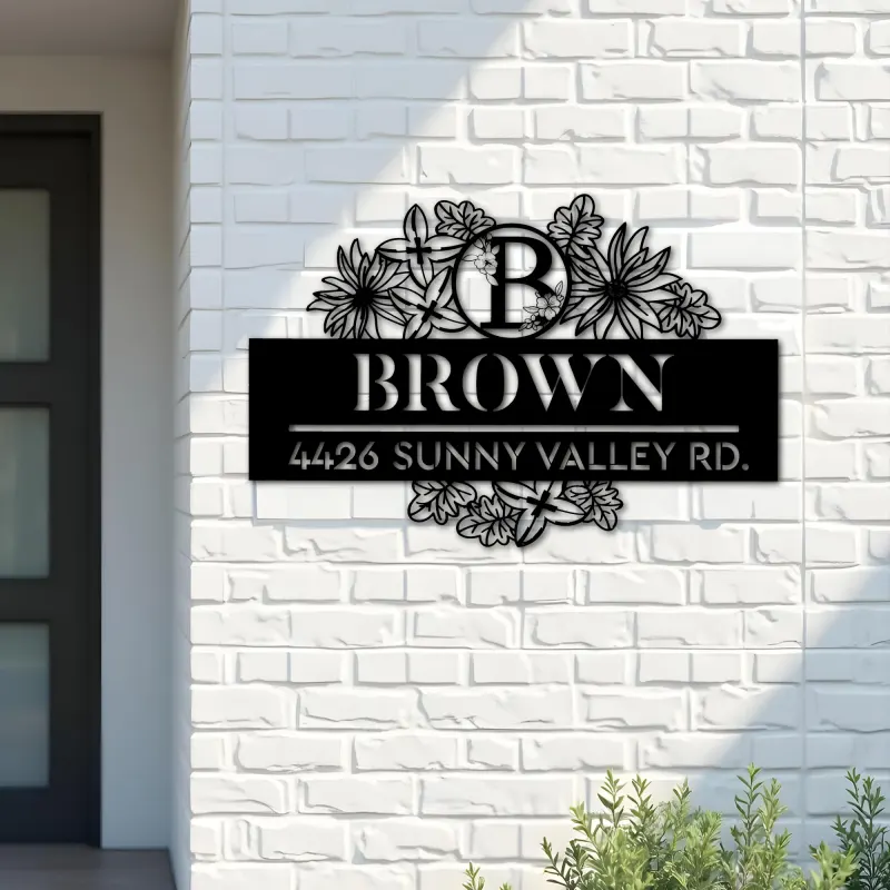 Custom Metal Monogram Letters family name Metal Address Sign House number Hanging Address Plaque Yard Sign Outdoor decor S24