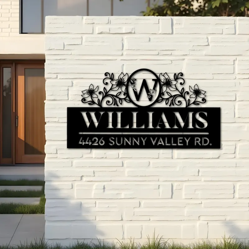 Custom Metal Monogram Letters family name Metal Address Sign House number Hanging Address Plaque Yard Sign Outdoor decor S30