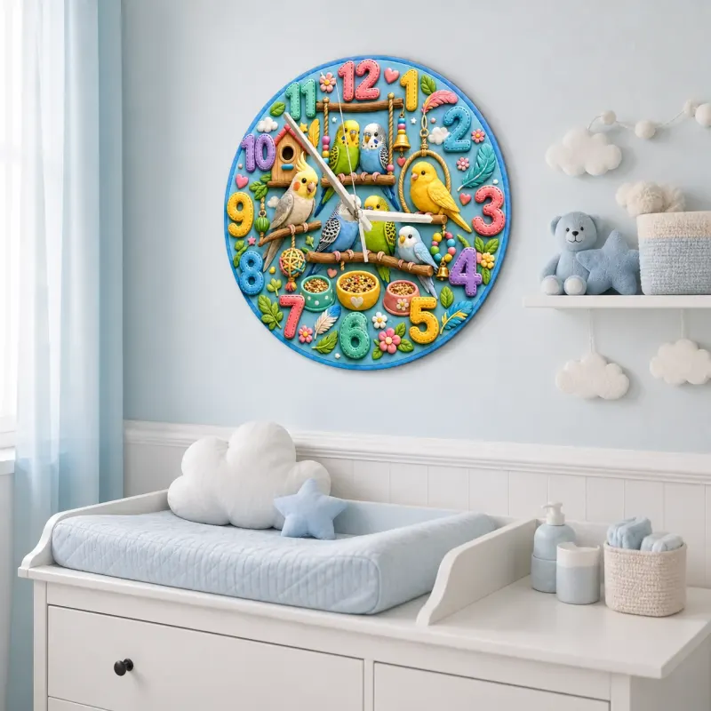 Colorful Birdhouse Nursery Room Decor