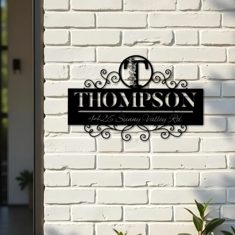 Custom Metal Monogram Letters family name Metal Address Sign House number Hanging Address Plaque Yard Sign Outdoor decor S10