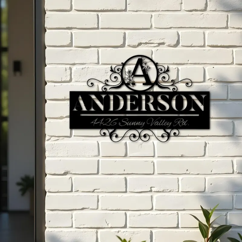 Custom Metal Monogram Letters family name Metal Address Sign House number Hanging Address Plaque Yard Sign Outdoor decor S6