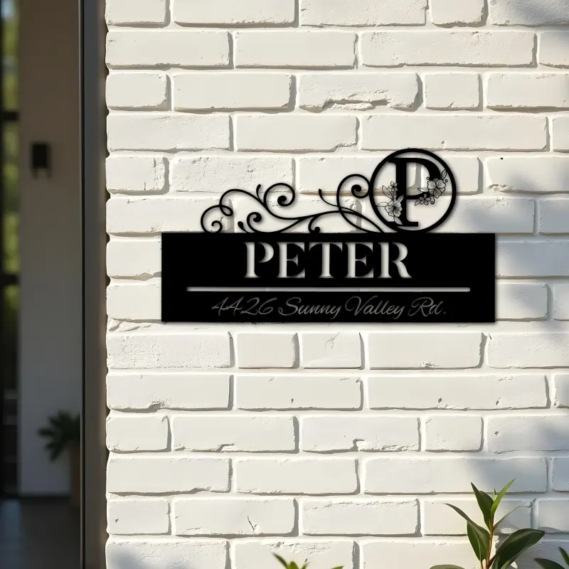 Custom Metal Monogram Letters family name Metal Address Sign House number Hanging Address Plaque Yard Sign Outdoor decor S11