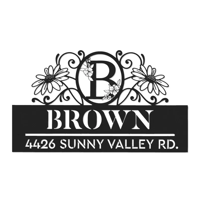 Custom Metal Monogram Letters family name Metal Address Sign House number Hanging Address Plaque Yard Sign Outdoor decor S34