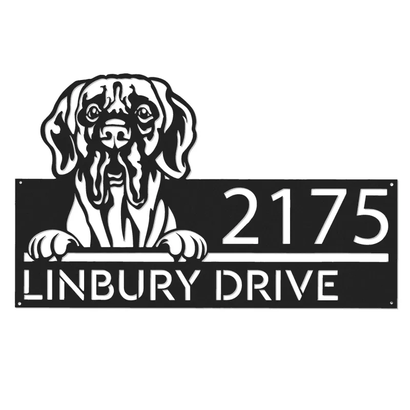 Custom Metal Great Dane dog Cute puppy Metal Address Sign House number Hanging Address Plaque Yard Sign Outdoor decor